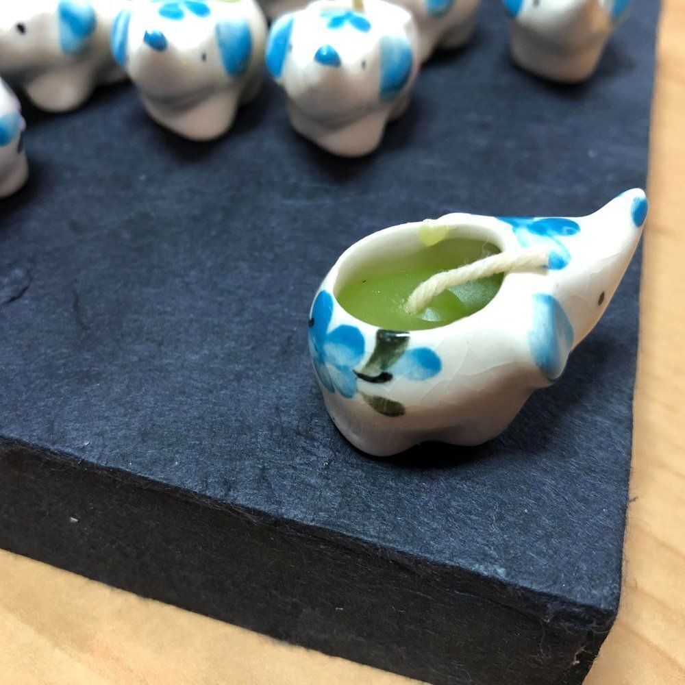 NWOT: Mini Ceramic Elephant Candle Set - Picture 12 of 14